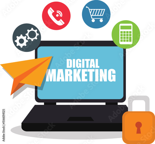 online shopping online shopping concept. Marketing concept illustrations in various activities of business marketing, strategy, planning, digital advertising, social media and communication.