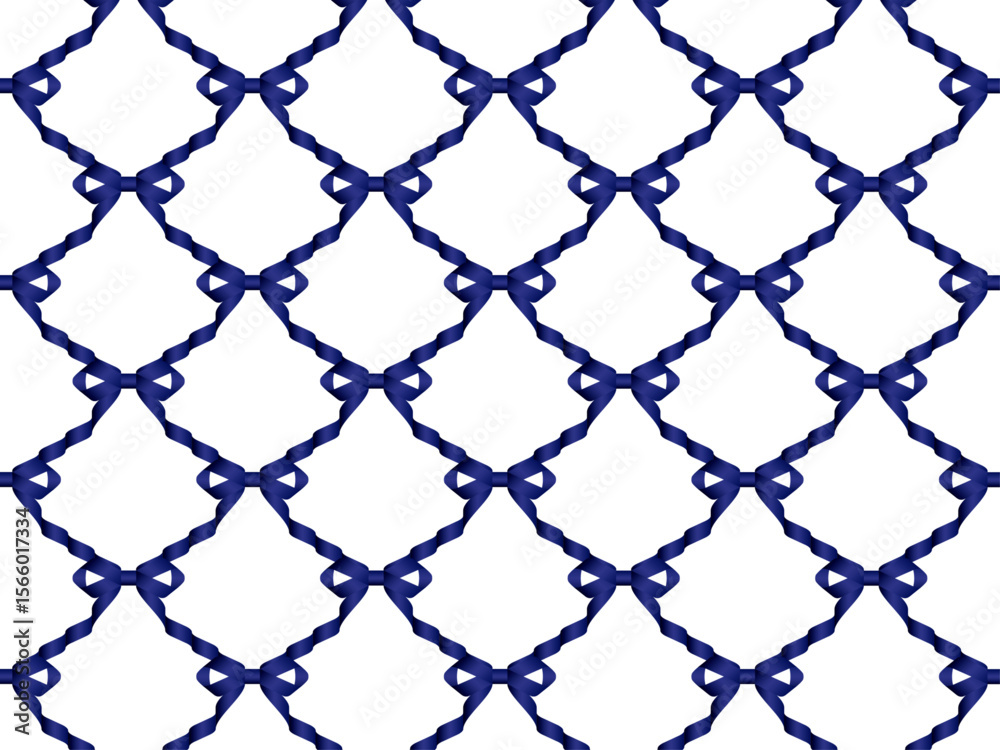 Fototapeta premium リボンネット、柄、14紺