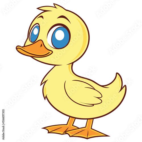 Adorable Baby Duckling with Big Blue Eyes