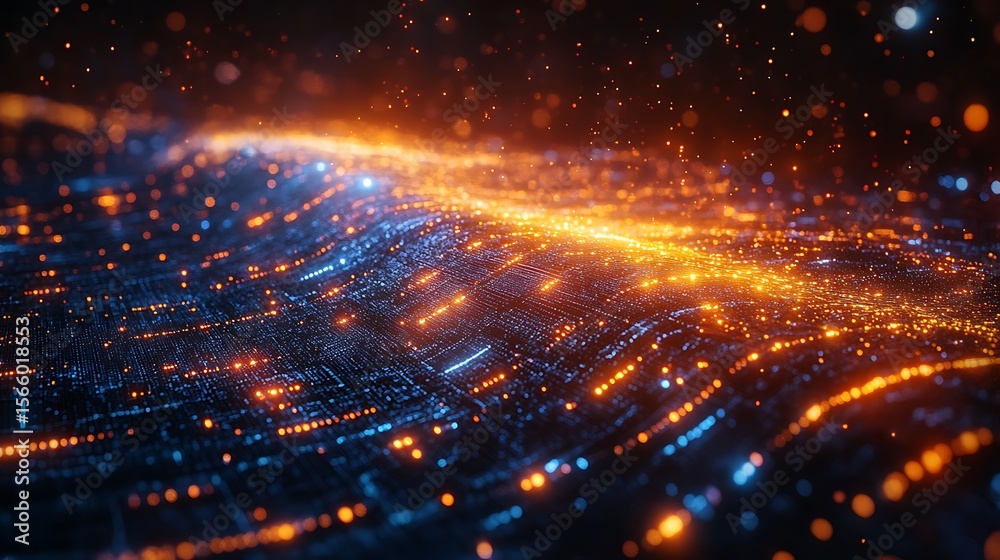 Obraz premium Abstract digital network illuminated background