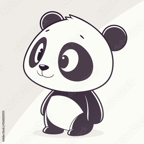 Cute cartoon panda bear illustration for children