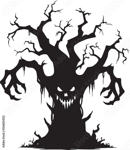 halloween silhoutte vector. white background