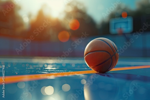 Sharp Image of Ball on the Court, CloseUp Image