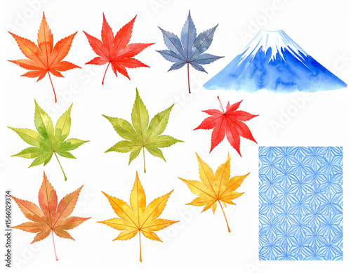 Wallpaper Mural 秋　生成AI　水彩　アイコン Torontodigital.ca