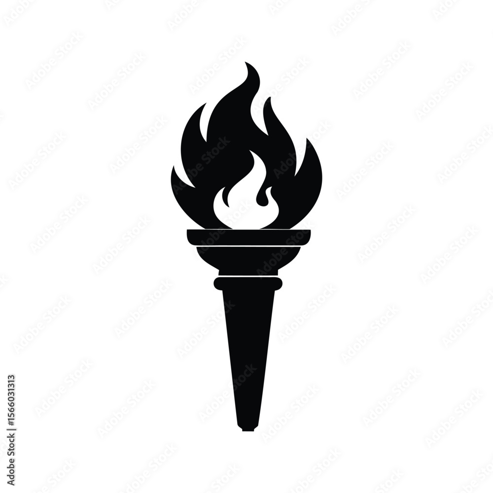 Black torch with flame isolated on white background vector illustration design Black torch with flame isolated on white background vector illustration design