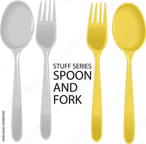 vector illustration of spoon and fork