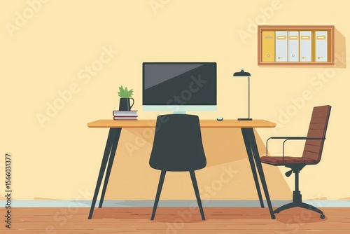 Sharp Picture of Workdesk Icon Illustration