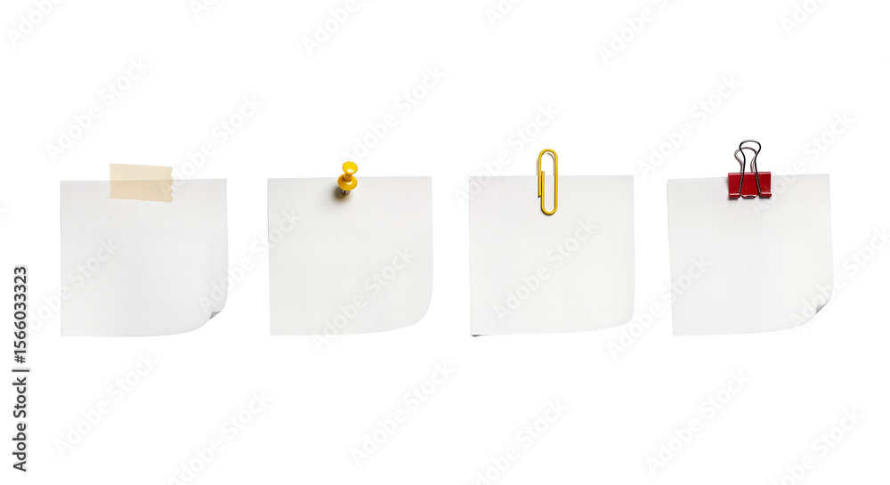 Texture of various square white memo paper fragments Texture of various square white memo paper fragments