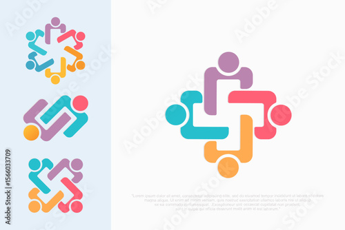 People logo design, Community human Logo , people logo design element, vector illustration