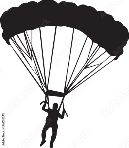 Print Paratrooper Skydiving Silhouette