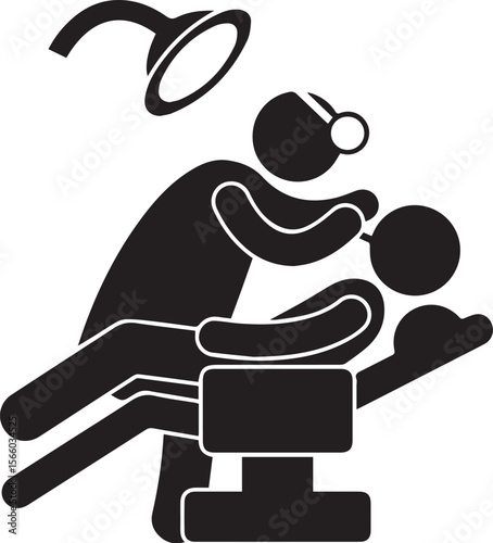 Dentist Treating Patient Icon