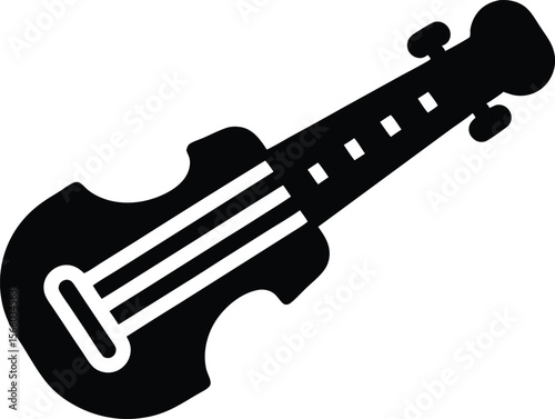 Silhouette of a hurdy gurdy with crank vector. Hurdy gurdy silhouette art illustration on white background