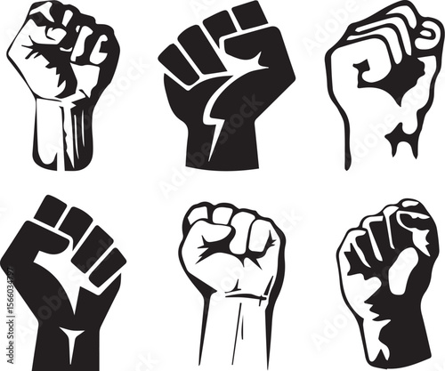 Protest and Revolution Fist Icons Set