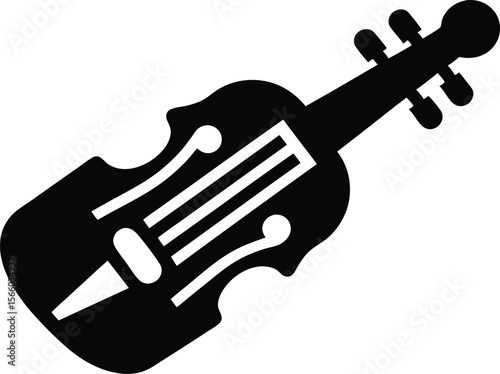 Silhouette of a hurdy gurdy with crank vector. Hurdy gurdy silhouette art illustration on white background