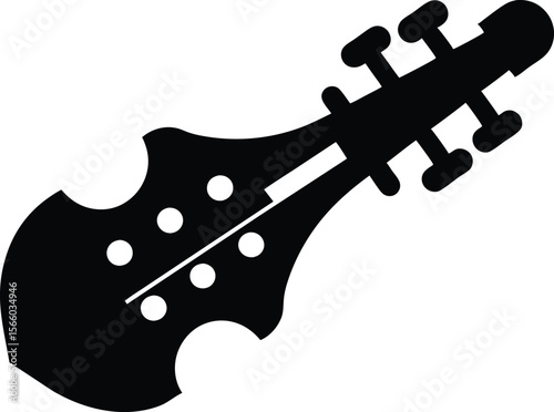 Silhouette of a hurdy gurdy with crank vector. Hurdy gurdy silhouette art illustration on white background