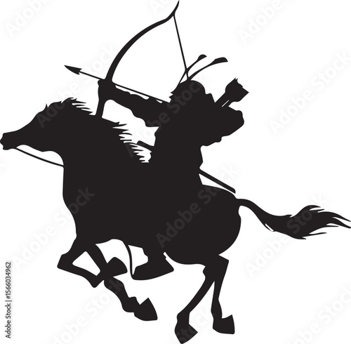 Print Horse Archer Silhouette
