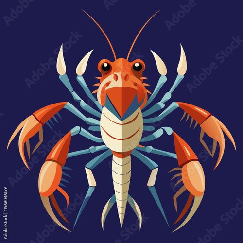 vector illustration of cartoon crab