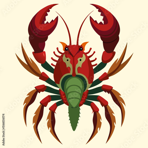 vector illustration of a crab
