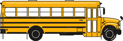 Yellow school bus vector illustration for education and transportation related design projects and artwork editable vector