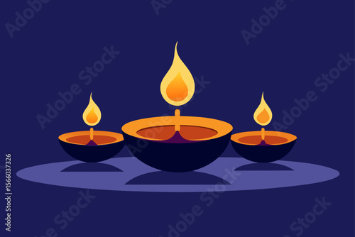 burning candle on black background
