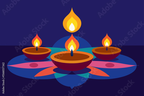 Celebrating Diwali Illuminated Diyas and Festive Lights