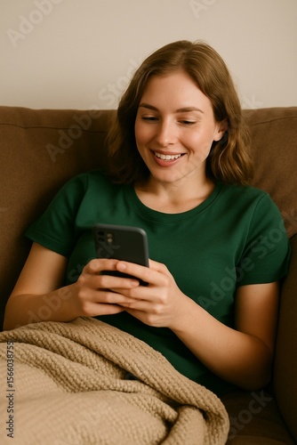 young woman texting on phone
