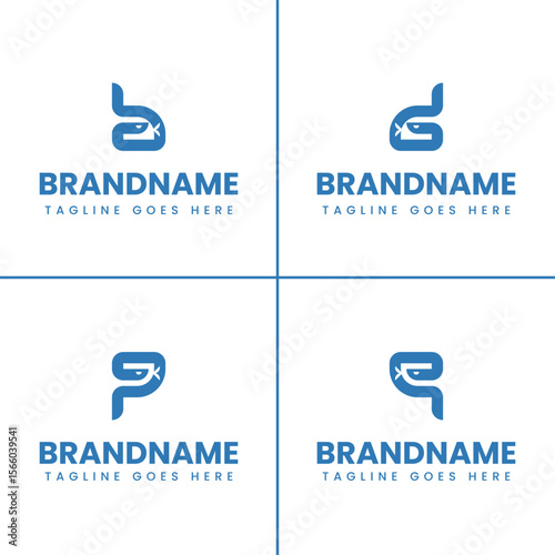 Letter B D P Q Snake Logo, symbolizing agility, transformation, and dynamic energy