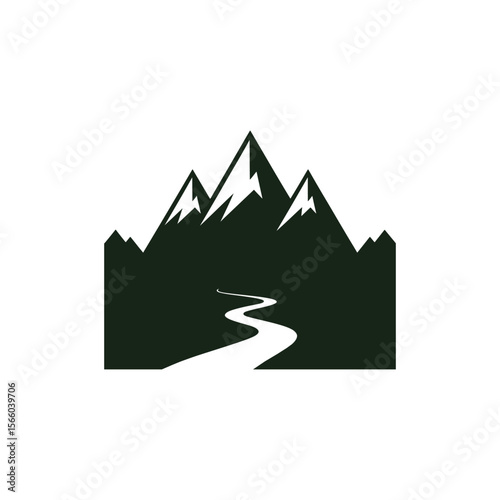 Unique mountain logo Modern and minimalist vector and abstract logo