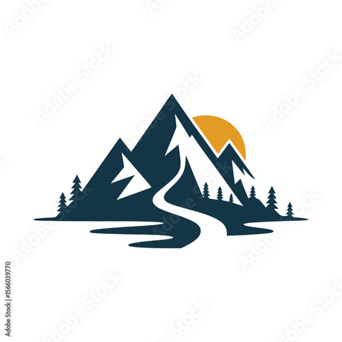 Unique mountain logo Modern and minimalist vector and abstract logo