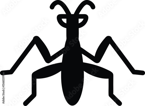Mantis silhouette vector illustration, Mantis icon isolated vector art