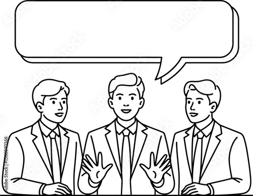Business meeting illustration with speech bubble for text or quote design and communication concept editable vector