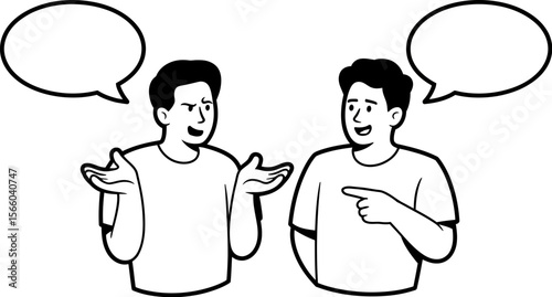 Two people talking illustration vector graphic conversation dialogue communication discussion argument vector art editable vector