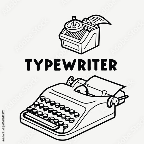 vintage typewriter vector illustration