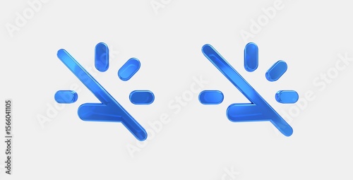 backlight high off 3D icon on isolate white background