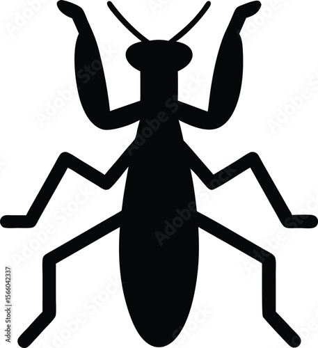 Mantis silhouette vector illustration, Mantis icon isolated vector art