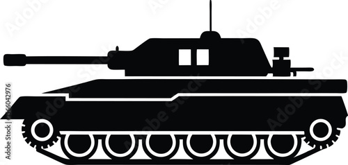 Tank icon, Tank vector, Tank silhouette, Military tank, Army tank, War tank silhouette vector illustration