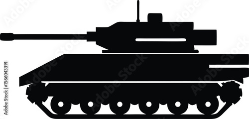 Tank icon, Tank vector, Tank silhouette, Military tank, Army tank, War tank silhouette vector illustration