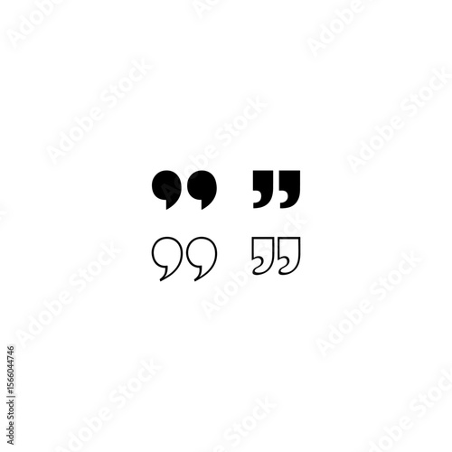 Set of quote mark, quotes icon vector sign design 