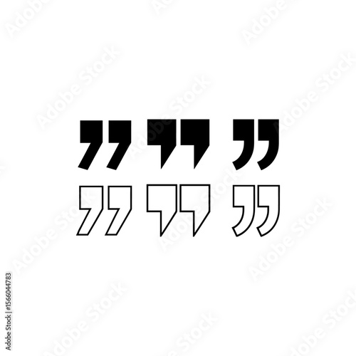 Set of quote mark, quotes icon vector sign design 