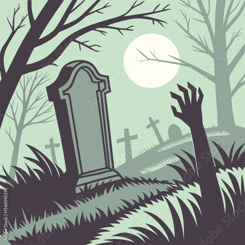 Haunted Graveyard Icons and Halloween Clipart