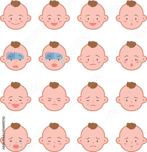Face icons, full of expressions. Each tiny look is part of what makes a baby so irresistibly charming.