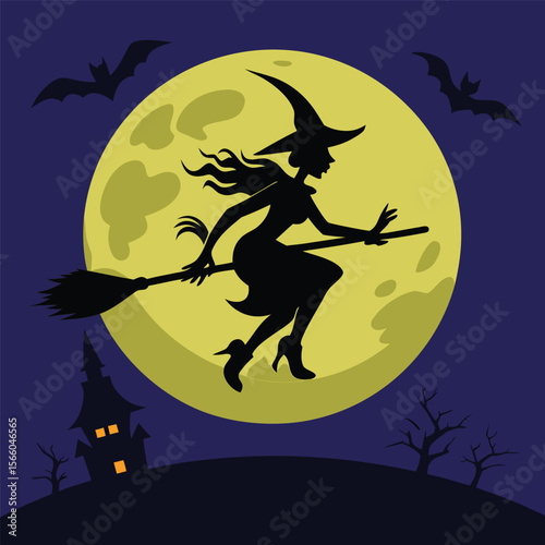 Witch Vector Icons Halloween Elements Silhouettes in Black