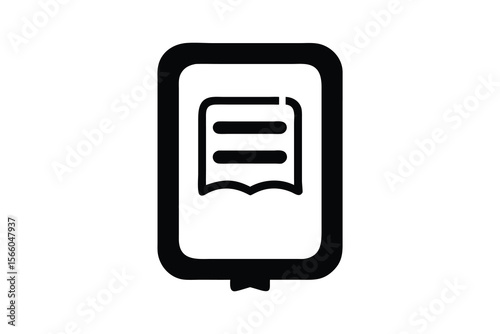 Simple E-reader Icon Depicting Digital Book