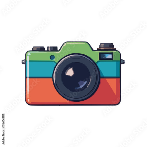 Retro Style Camera Shutter Icon - Creative Technology Vector