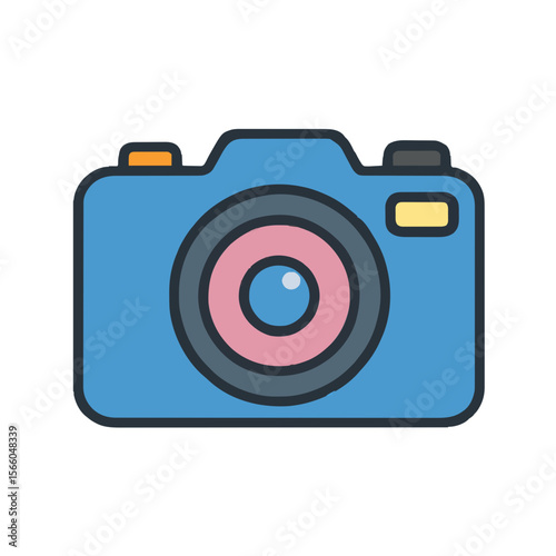 Retro Style Camera Shutter Icon - Creative Technology Vector
