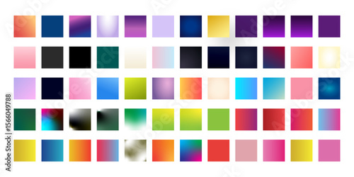 Massive collection of UI gradient color swatches with trending hues. Ideal for web, mobile, app interface, backgrounds, and user experience vector design usage
