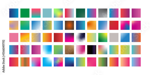 Mega set of gradient color swatches for modern web, UI, and UX design featuring vivid and trending tones in vector format for background, branding, or creative interface design.