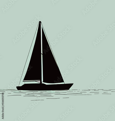 Elegant sailboat gliding through calm waters on a serene day.