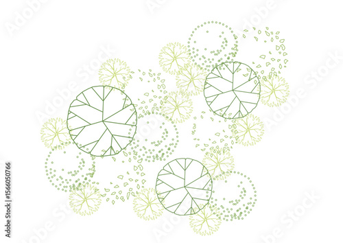 architecture drawing plant tree top view plan greenery vegetation vector. design nature architectural landscape set element illustration bush garden flora sapling minimal. architect isolated.