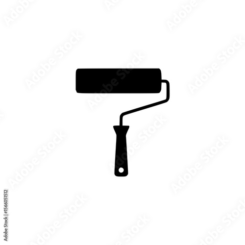 Simple black silhouette of a paint roller